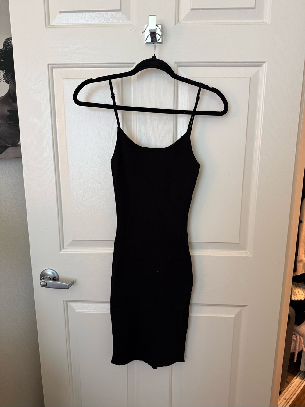 Hera Collection Black Mini Bodycon Spaghetti-Strap Dress